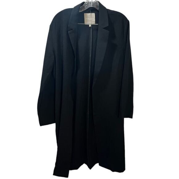 New PIECES Notched Collar Open Overcoat Medium‎ - Picture 1 of 3
